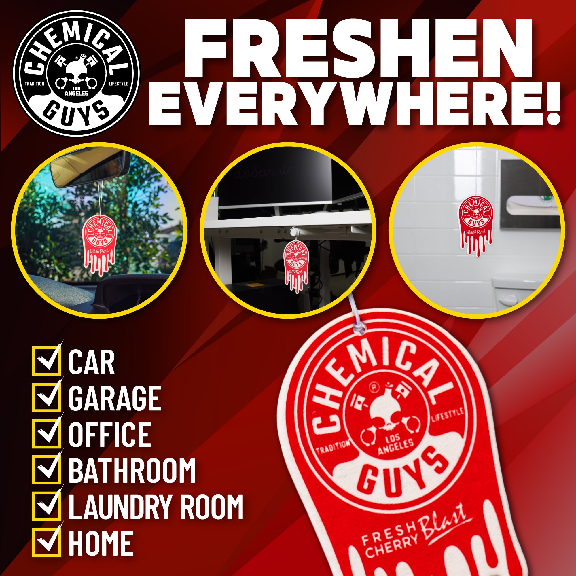 Fresh Cherry Blast Hanging Air Freshener 3-Pack - Image 3