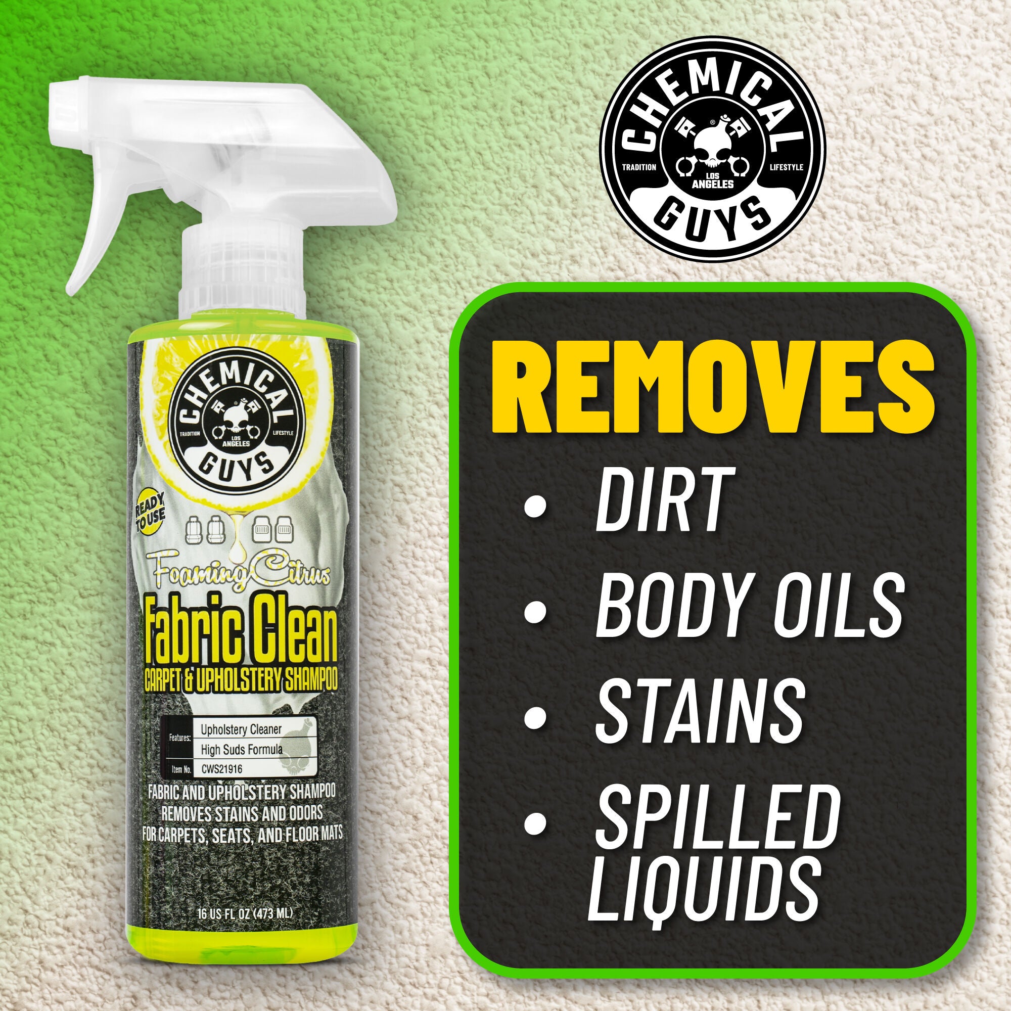 Foaming Citrus Fabric Clean Carpet & Upholstery Shampoo - Image 10